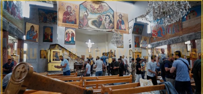 சிரியா தேவாலயம் ஒன்றில் தற்கொலை குண்டு தாக்குதல்-22 பலி