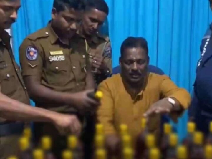 மதுபான போத்தல்களுடன்.    ஒருவர் கைது!