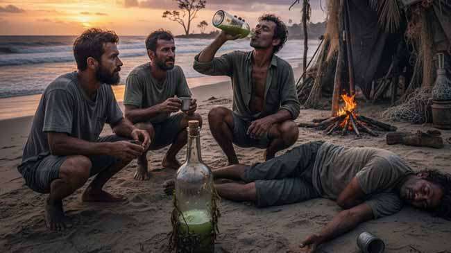 கடலில் மிதந்து வந்த திரவத்தை அருந்திய இருவர் உயிரிழப்பு