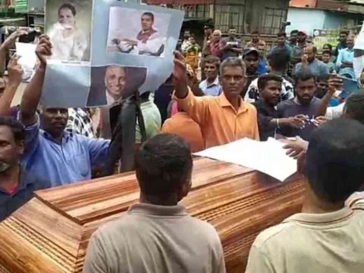 சவப்பெட்டி ஏந்தி பெருந்தோட்டத் தொழிலாளர்கள் ஆர்ப்பாட்டம்