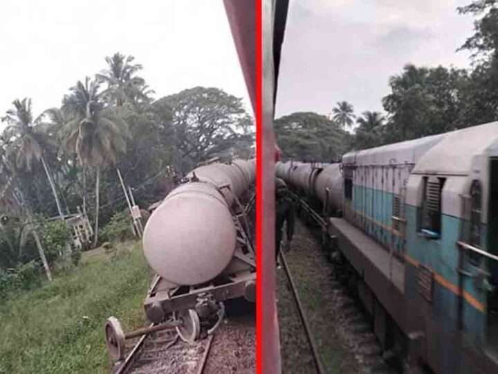 மீரிகமவில் எரிபொருள் ரயில் தடம்புரள்வு