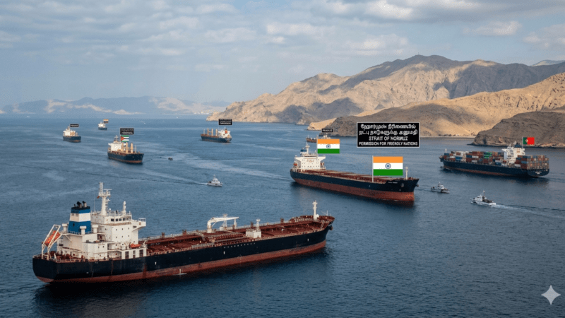 ஹோர்முஸ் நீரிணையில் இந்தியா உள்ளிட்ட நட்பு நாடுகளின் கப்பல்களுக்கு அனுமதி