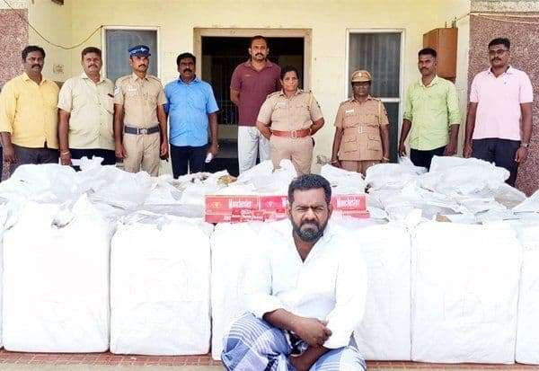 இலங்கைக்குக் கடத்த முயன்ற 7 இலட்சம் சிகரெட்டுகள் மீட்பு
