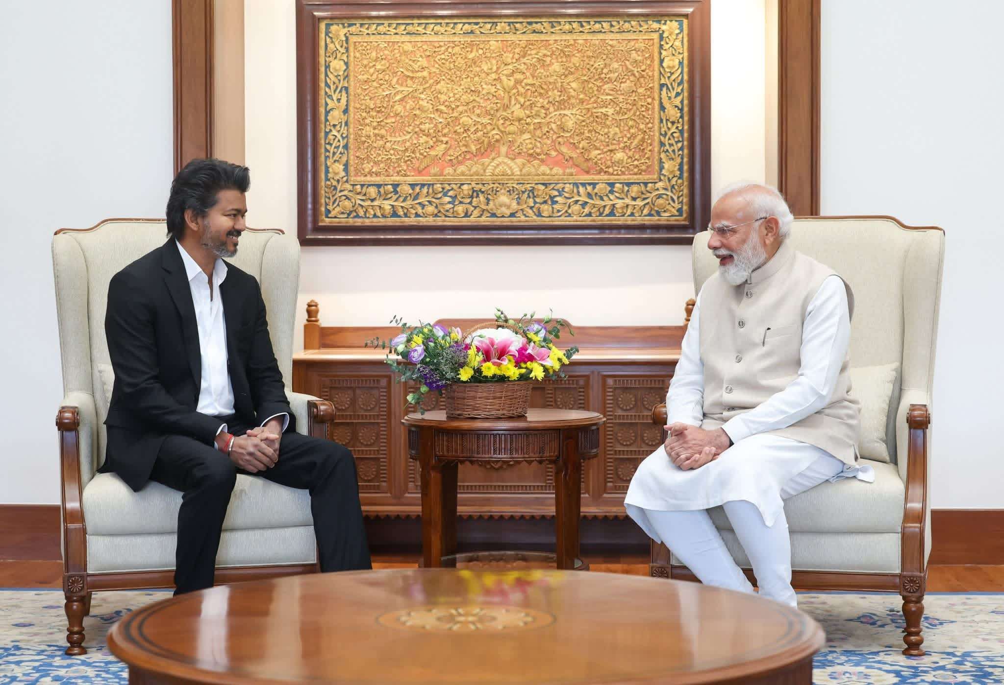 இந்திய பிரதமர் மோடியுடன் முதலமைச்சர் விஜய் சந்திப்பு!