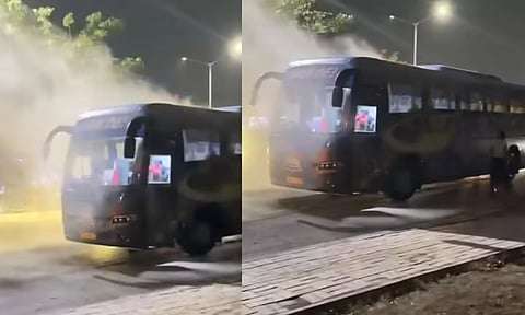 குஜராத் டைடன்ஸ் அணி பயணித்த பேருந்தில் தீவிபத்து!