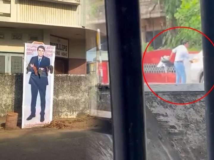 யாழில் அர்ச்சுனாவின் படத்திற்கு செருப்பு மாலை