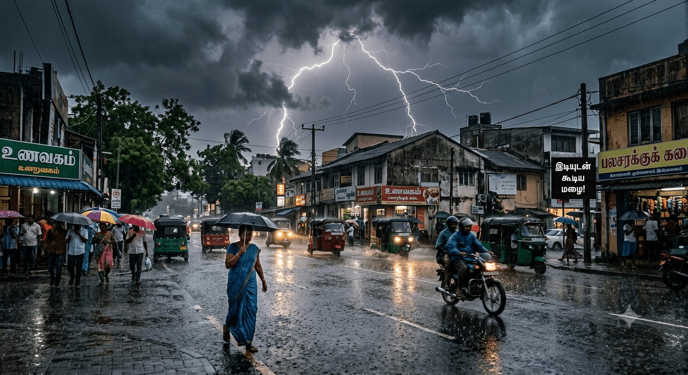 பிற்பகலில் இடியுடன் கூடிய மழை!