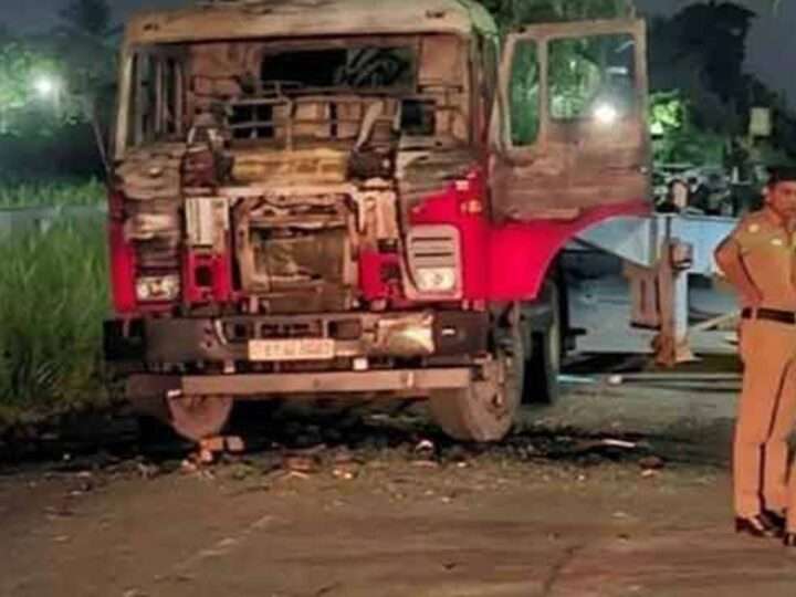 கட்டான விபத்தைத் தொடர்ந்து கொள்கலன் லொறிக்கு தீவைத்த மூவர் கைது