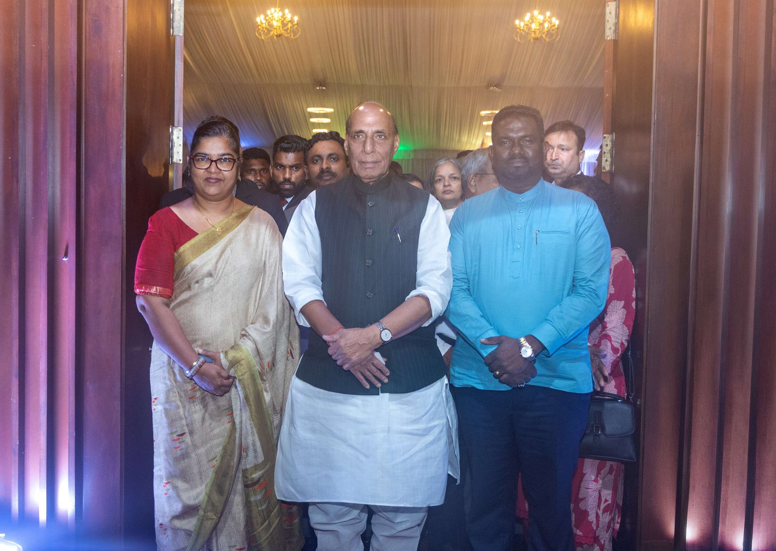 இந்திய பாதுகாப்பு அமைச்சரின் வரவேற்பு நிகழ்வில் விசேட அதிதியாகக் கலந்துகொண்டார் பிரதி அமைச்சர்